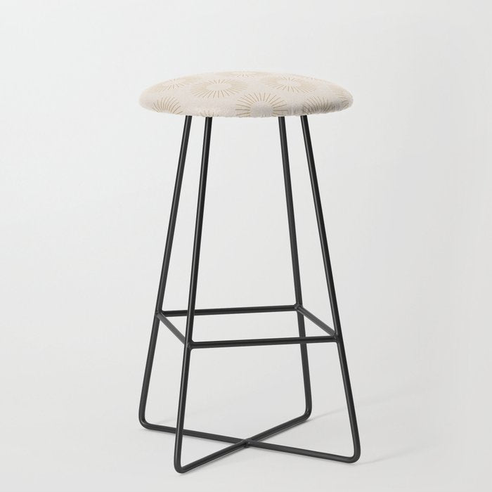Minimalist Sunray Pattern Xiv Natural Neutral Stool