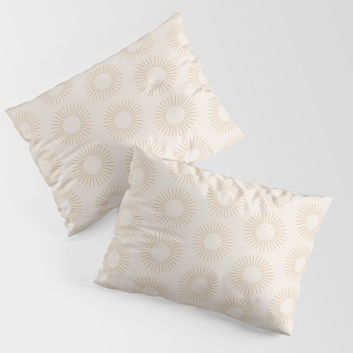 Minimalist Sunray Pattern Xiv Natural Neutral Pillow Sham