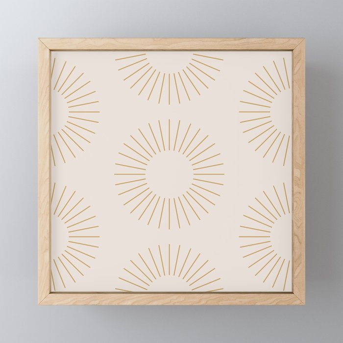 Minimalist Sunray Pattern Xiv Natural Neutral Mini Art Print
