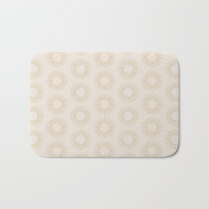 Minimalist Sunray Pattern Xiv Natural Neutral Bath Mat