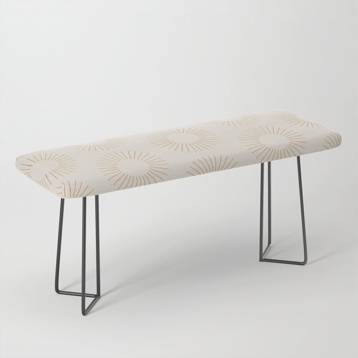 Minimalist Sunray Pattern Xiv Natural Neutral Bench