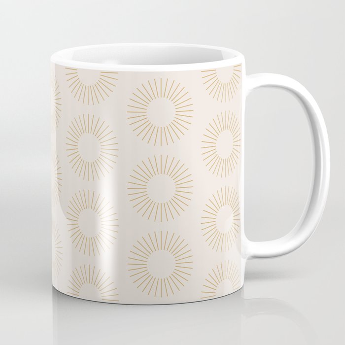 Minimalist Sunray Pattern Xiv Natural Neutral Coffee Mug