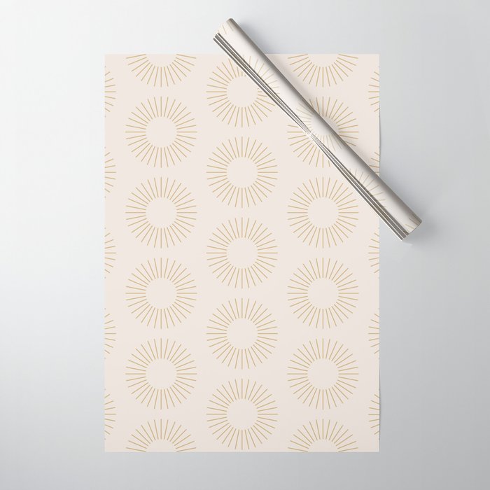 Minimalist Sunray Pattern Xiv Natural Neutral Wrapping Paper