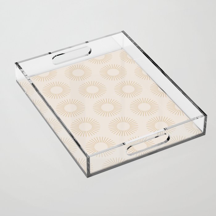 Minimalist Sunray Pattern Xiv Natural Neutral Acrylic Tray