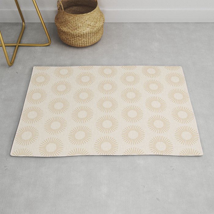 Minimalist Sunray Pattern Xiv Natural Neutral Rug