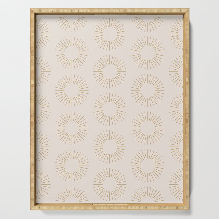 Minimalist Sunray Pattern Xiv Natural Neutral Serving Tray