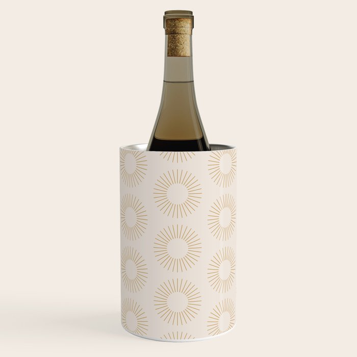 Minimalist Sunray Pattern Xiv Natural Neutral Wine Chiller