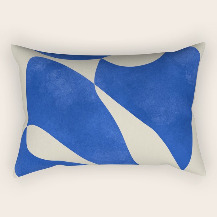 Blue Nude Geometric Modern Print Rectangular Pillow