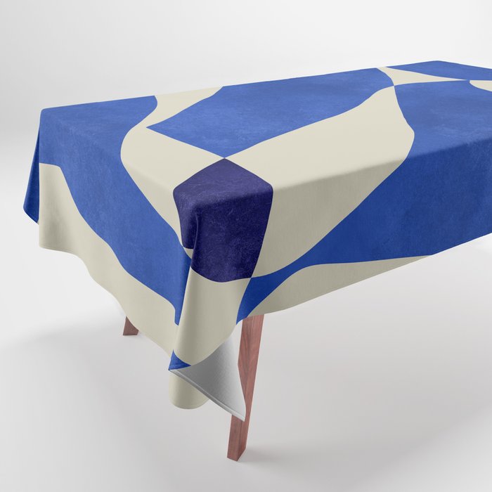 Blue Nude Geometric Modern Print Tablecloth