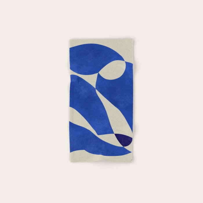 Blue Nude Geometric Modern Print Bath Towel