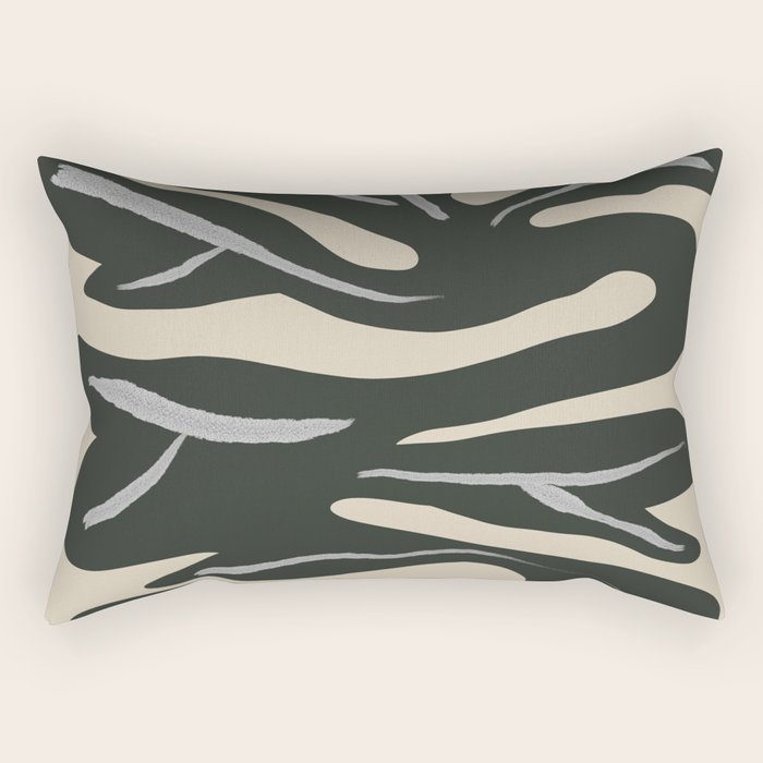 Winding Minimalism Flower Plant Monochrome Still Life Rectangular Pillow