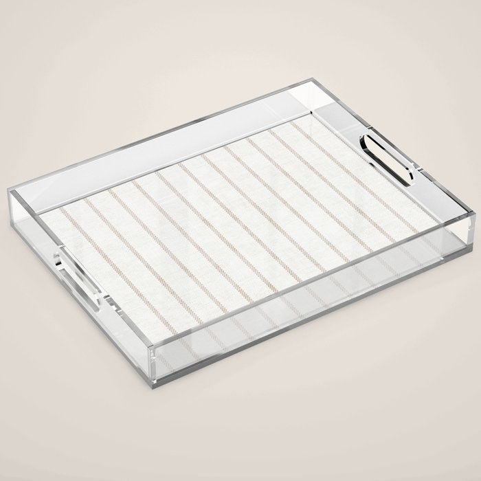 Aegean Simple Ticking Stripe Jute Acrylic Tray