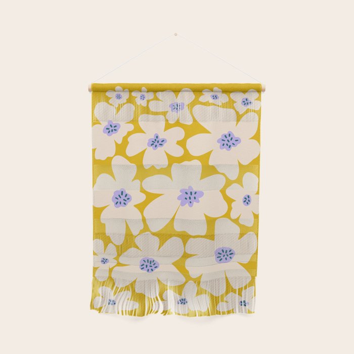 Retro Daisy - Yellow, White And Purple Wall Hanging