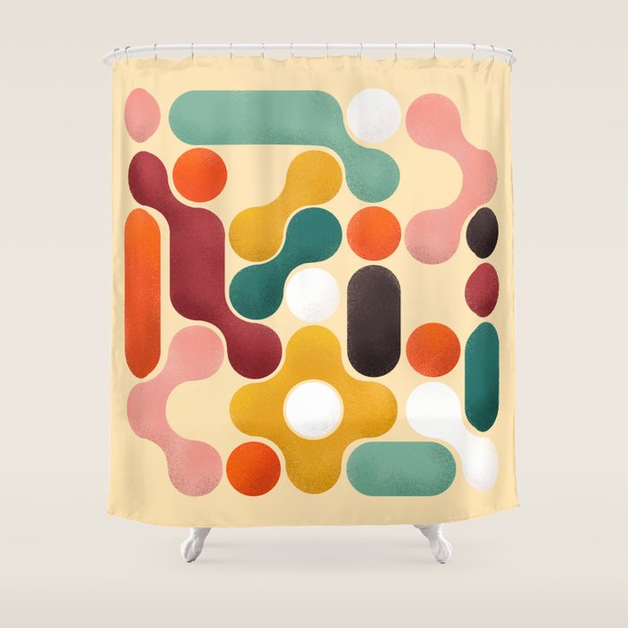 Color Pops - Mid Century Style  Shower Curtain