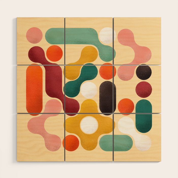 Color Pops - Mid Century Style  Wood Wall Art
