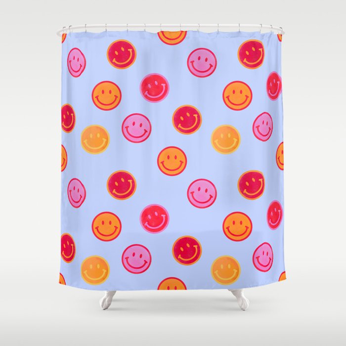 Smiling Faces Pattern No2 Shower Curtain