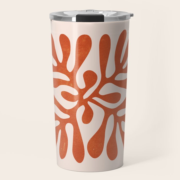 Nature Leaf Cutouts Iii: Terracotta Edition | Mid-Century Henri Matisse Series Travel Mug