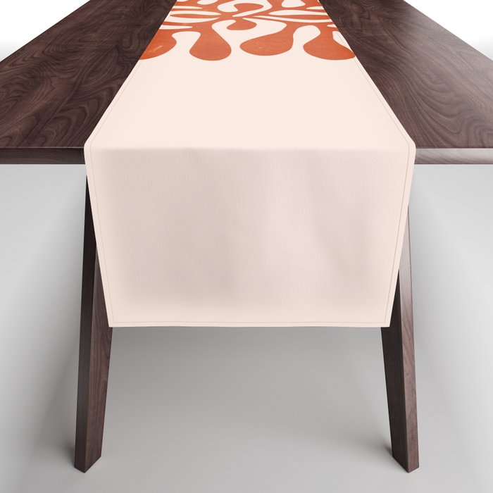 Nature Leaf Cutouts Iii: Terracotta Edition | Mid-Century Henri Matisse Series Table Runner