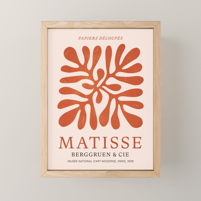 Nature Leaf Cutouts Iii: Terracotta Edition | Mid-Century Henri Matisse Series Mini Art Print