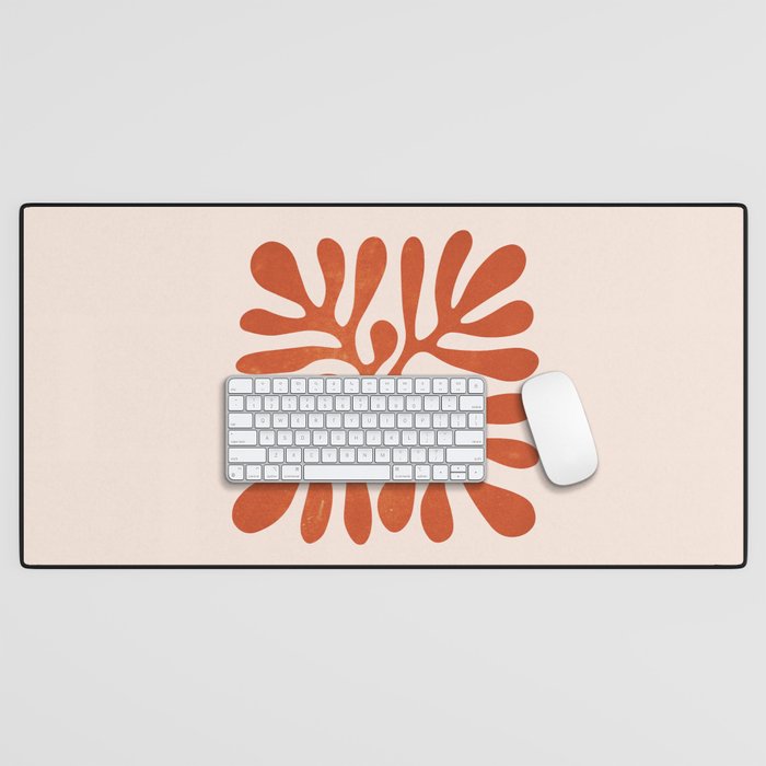 Nature Leaf Cutouts Iii: Terracotta Edition | Mid-Century Henri Matisse Series Desk Mat