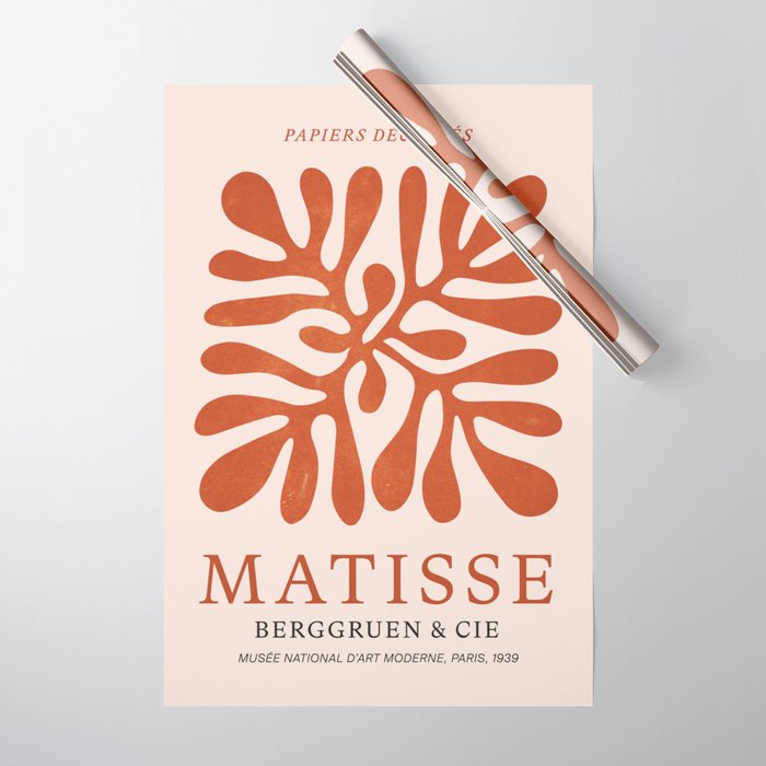 Nature Leaf Cutouts Iii: Terracotta Edition | Mid-Century Henri Matisse Series Wrapping Paper