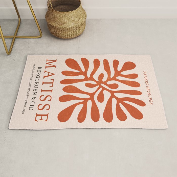 Nature Leaf Cutouts Iii: Terracotta Edition | Mid-Century Henri Matisse Series Rug