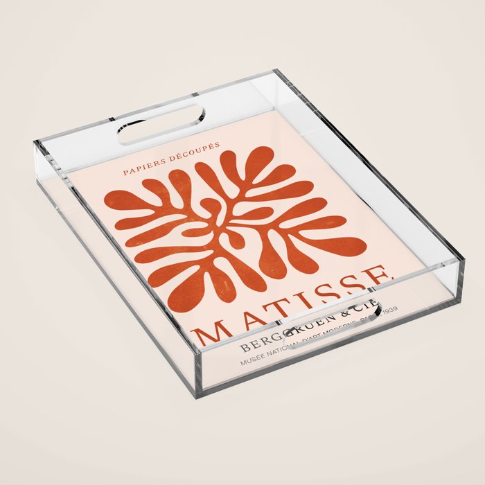 Nature Leaf Cutouts Iii: Terracotta Edition | Mid-Century Henri Matisse Series Acrylic Tray