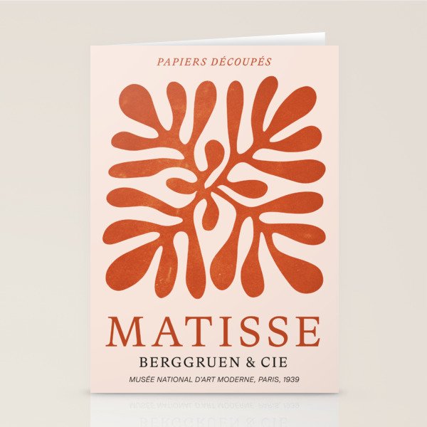 Nature Leaf Cutouts Iii: Terracotta Edition | Mid-Century Henri Matisse Series Stationery Card