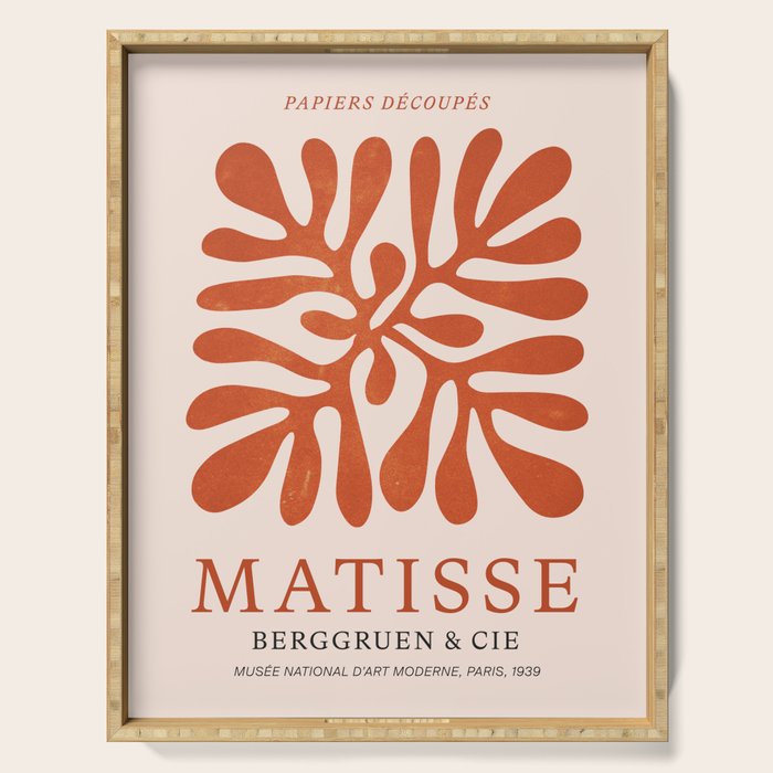 Nature Leaf Cutouts Iii: Terracotta Edition | Mid-Century Henri Matisse Series Serving Tray