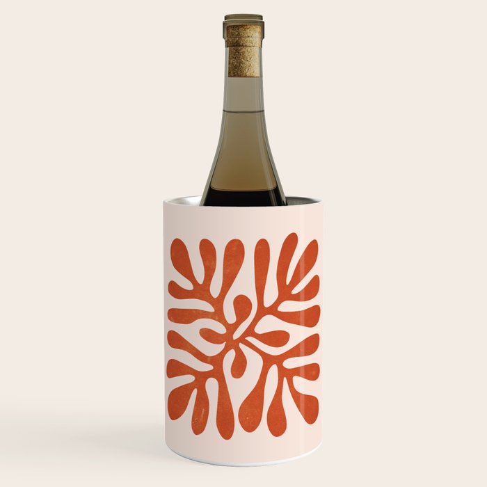 Nature Leaf Cutouts Iii: Terracotta Edition | Mid-Century Henri Matisse Series Wine Chiller