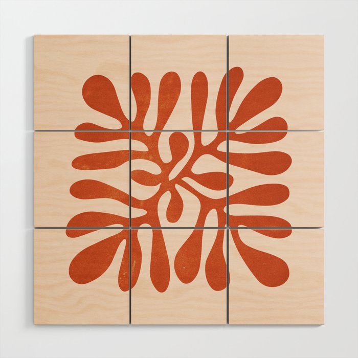 Nature Leaf Cutouts Iii: Terracotta Edition | Mid-Century Henri Matisse Series Wood Wall Art