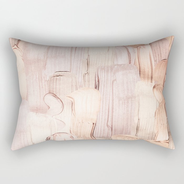Shiny Metal Copper Hand Drawn Strokes Rectangular Pillow