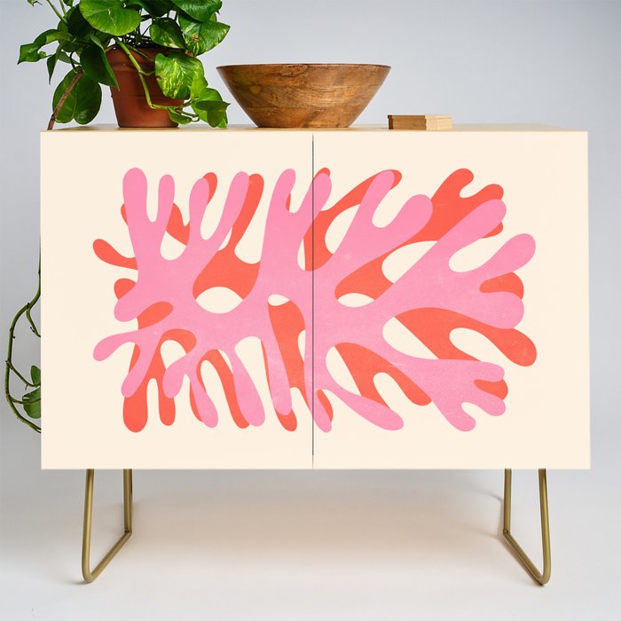 Sea Leaf: Matisse Collage Peach Edition Credenza