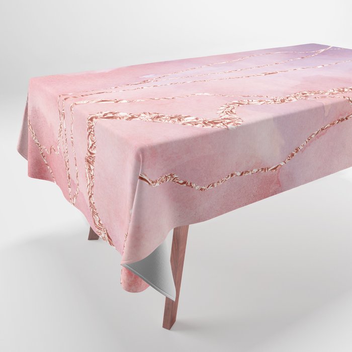 Blush And Purple Sky With Rose Gold Flashes Tablecloth