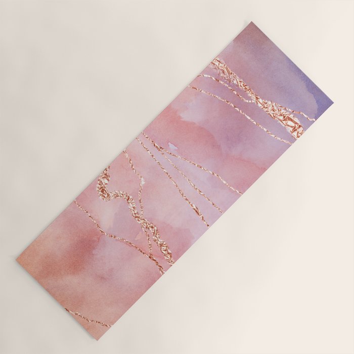 Blush And Purple Sky With Rose Gold Flashes Yoga Mat