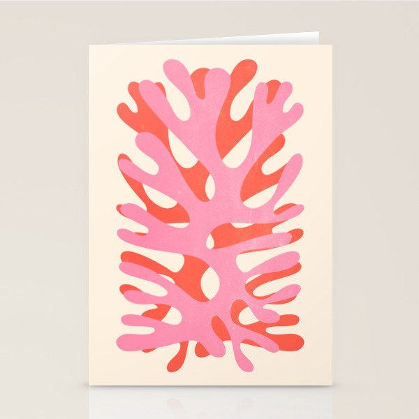 Sea Leaf: Matisse Collage Peach Edition Stationery Card