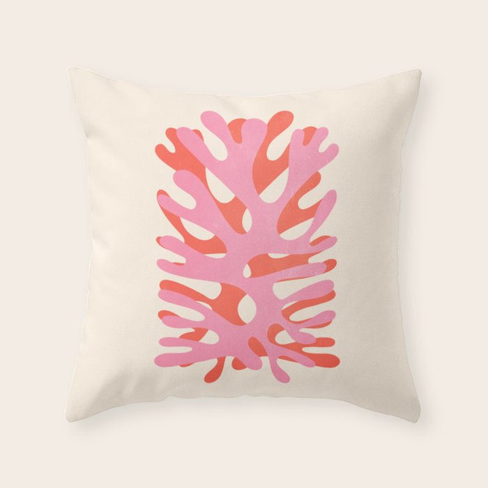 Sea Leaf: Matisse Collage Peach Edition Throw Pillow