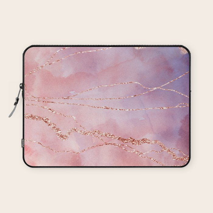 Blush And Purple Sky With Rose Gold Flashes Laptop Sleeve