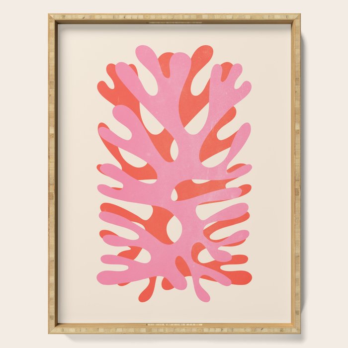Sea Leaf: Matisse Collage Peach Edition Serving Tray