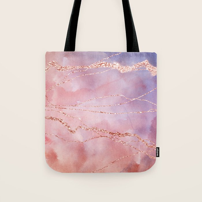 Blush And Purple Sky With Rose Gold Flashes Tote Bag