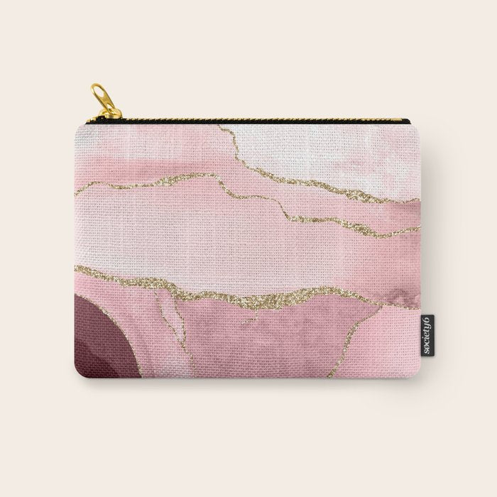 Blush Marble Art Landscape Carry All Pouch