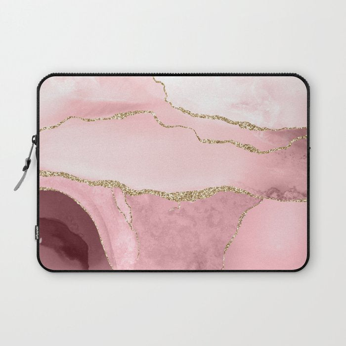 Blush Marble Art Landscape Laptop Sleeve