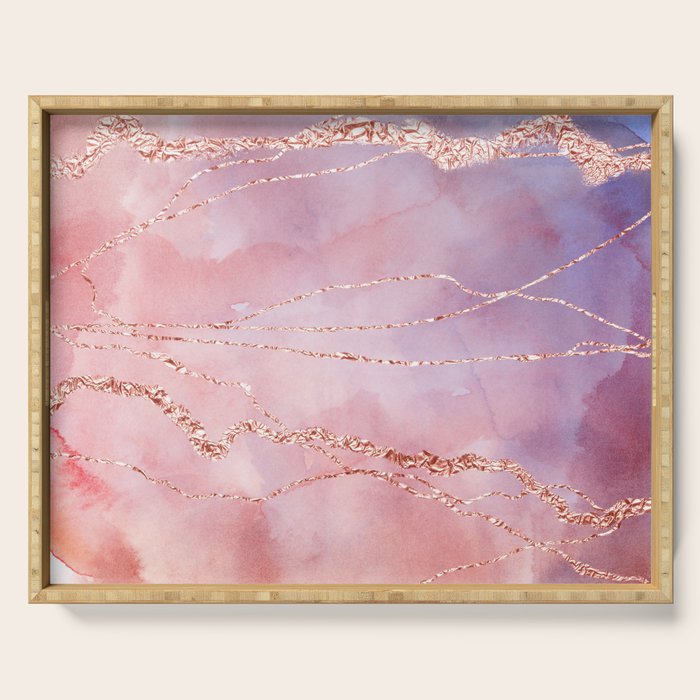 Blush And Purple Sky With Rose Gold Flashes Serving Tray