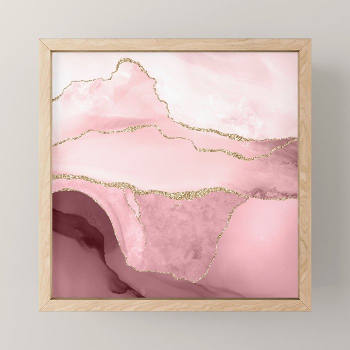 Blush Marble Art Landscape Mini Art Print