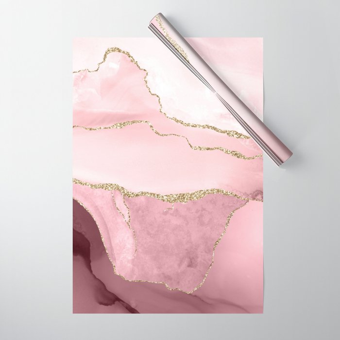 Blush Marble Art Landscape Wrapping Paper