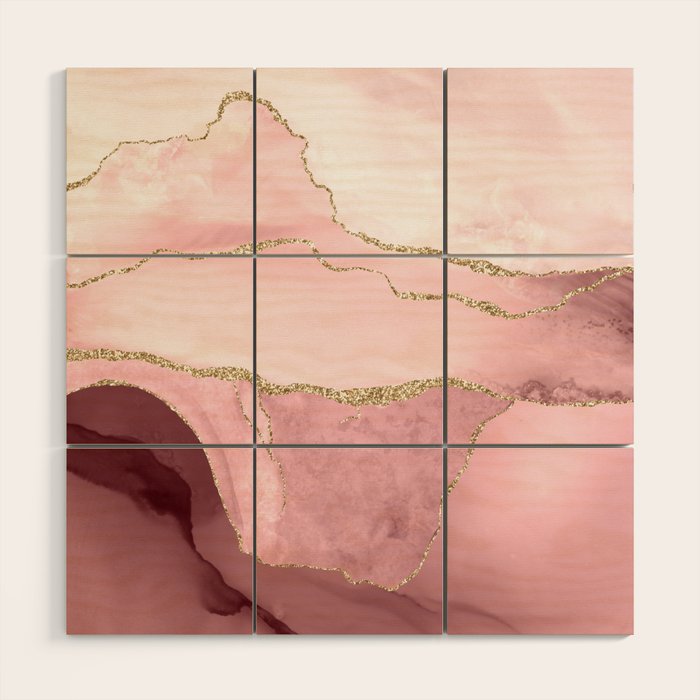 Blush Marble Art Landscape Wood Wall Art