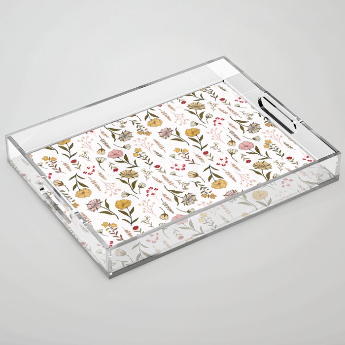 Spring Garden Flower Collection - White Acrylic Tray