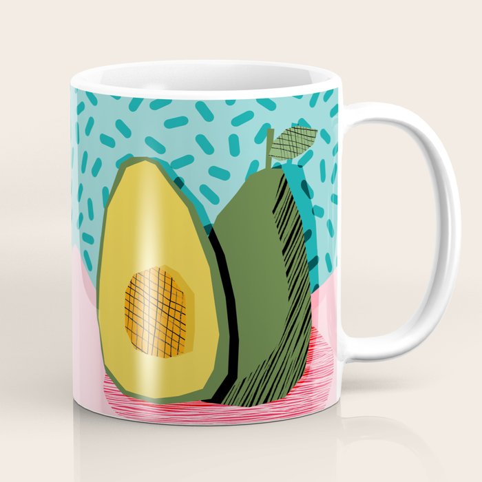 Choice - Wacka Memphis Throwback Retro Neon Fruit Avocado Vegetable Vegan Vegetarian Art Decor Coffee Mug