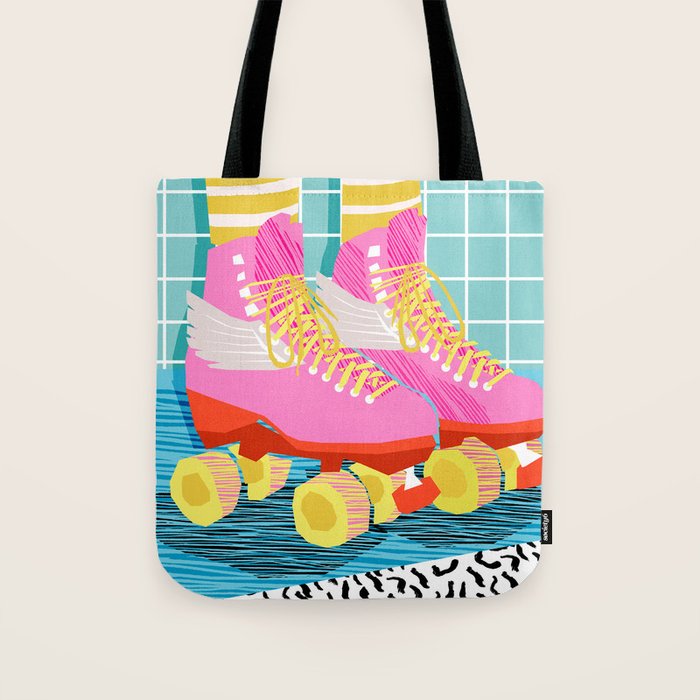 The Right Stuff - Retro Throwback 80s Style Rollerskates Skating Rink Trendy 1980'S Tote Bag