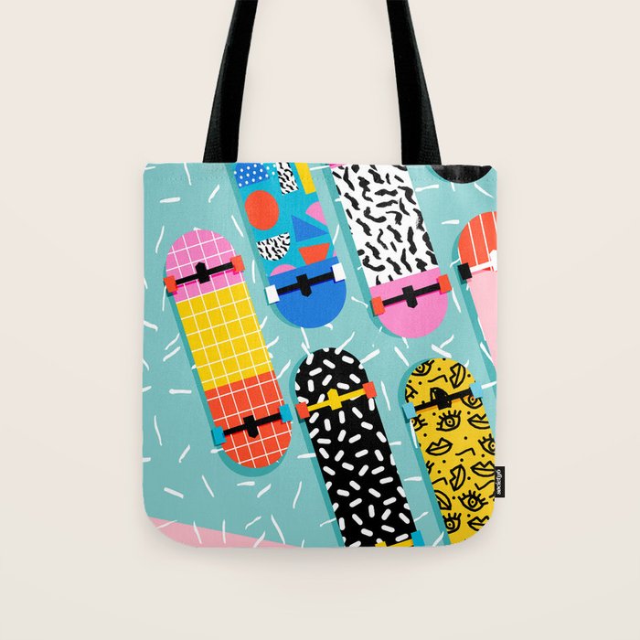 Omigod - 80s Retro Memphis Skateboards Pattern Sports Trendy 1980'S Vintage Style Retro Tote Bag